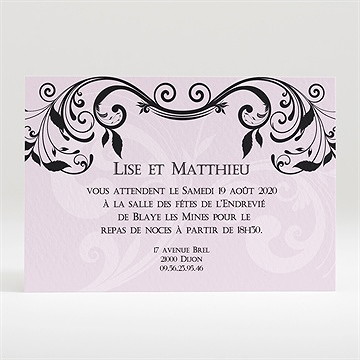 Carton d'invitation mariage joli médaillon vintage