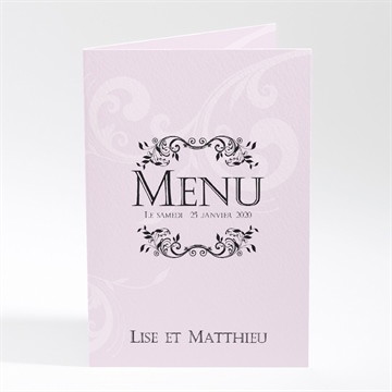Menu mariage joli médaillon vintage