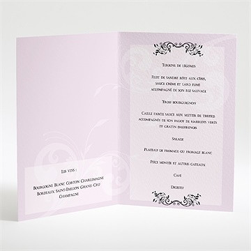 Menu mariage joli médaillon vintage - Intérieur du menu