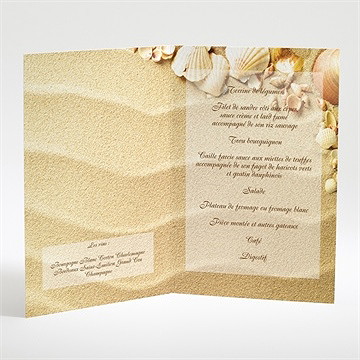 Menu mariage parchemin vintage - Intérieur du menu