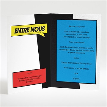 Menu mariage entre nous - Intérieur du menu