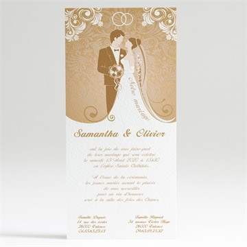 Faire-part mariage beige et blanc