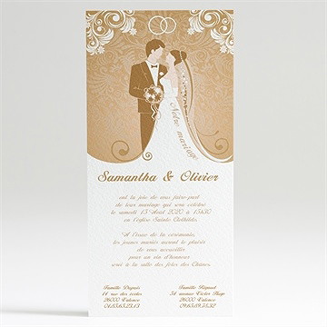 Faire-part mariage beige et blanc