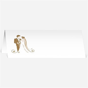 Marque-place mariage beige et blanc
