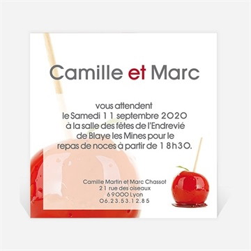 Carton d'invitation mariage i love you