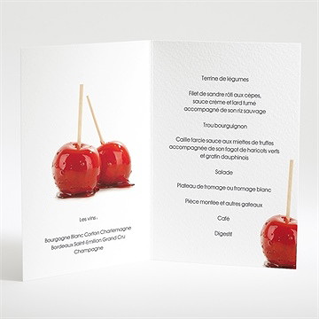 Menu mariage i love you - Intérieur du menu