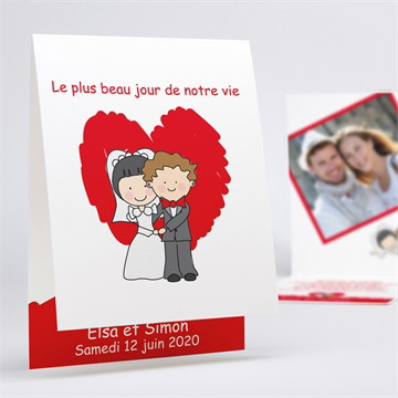 Faire-part mariage les 2 mariés illustrés