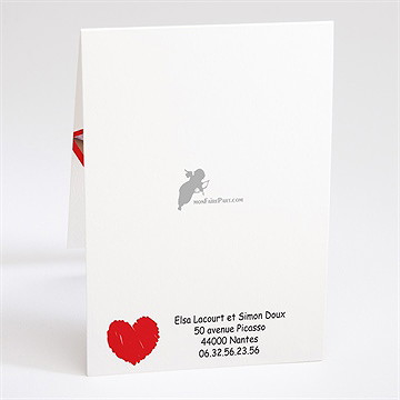 Faire-part mariage les 2 mariés illustrés - Dos du faire-part