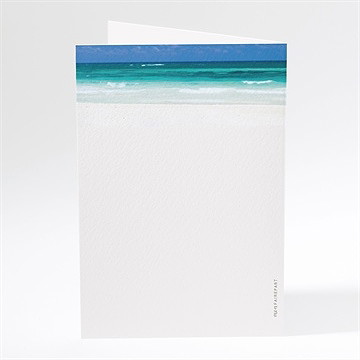 Menu mariage sable fin et mer turquoise... - Dos du menu