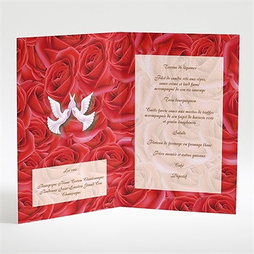 Menu mariage nos deux colombes - Intérieur du menu