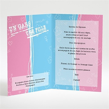 Menu mariage un gars une fille se marient ! - Intérieur du menu