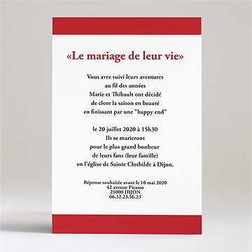 Faire-part mariage mr & mrs - Dos du faire-part