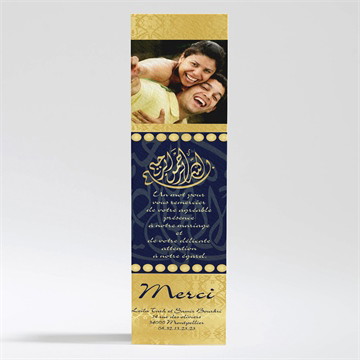 Remerciement mariage noir et or