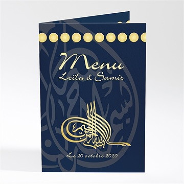 Menu mariage noir et or