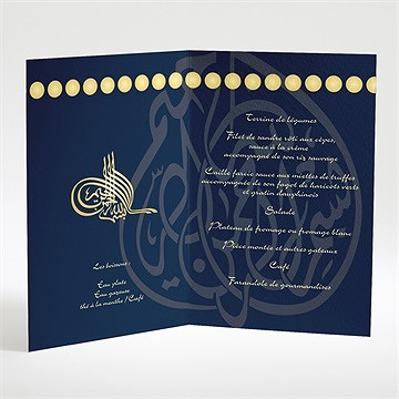 Menu mariage noir et or - Intérieur du menu