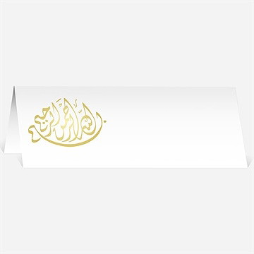 Marque-place mariage noir et or