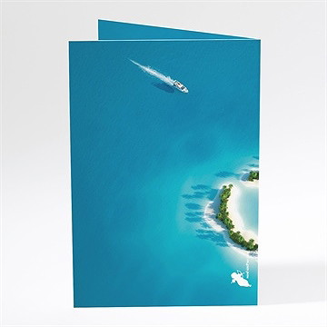 Menu mariage eaux turquoises océan - Dos du menu