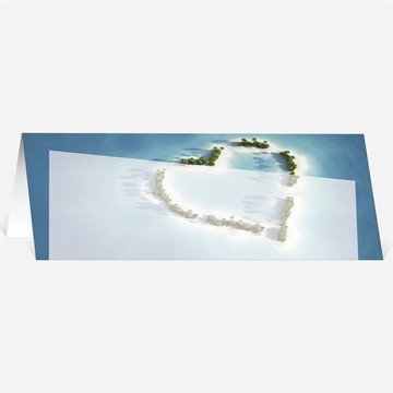 Marque-place mariage eaux turquoises océan