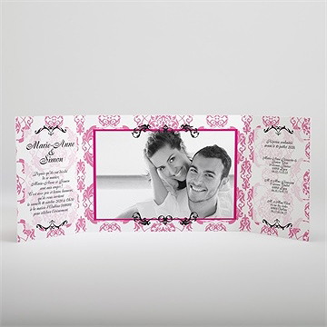 Faire-part mariage tenue de gala - Intérieur du faire-part