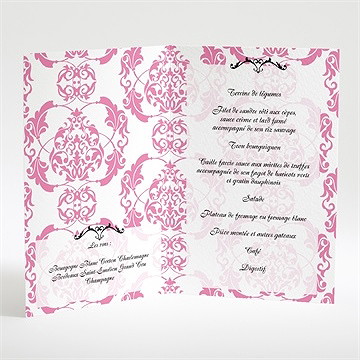 Menu mariage tenue de gala - Intérieur du menu