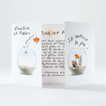 Faire-part mariage comme des poissons dans l'eau