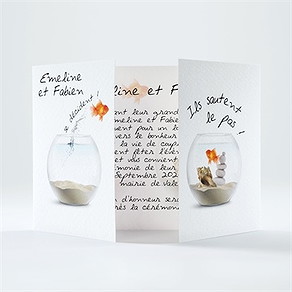 Faire-part mariage comme des poissons dans l'eau