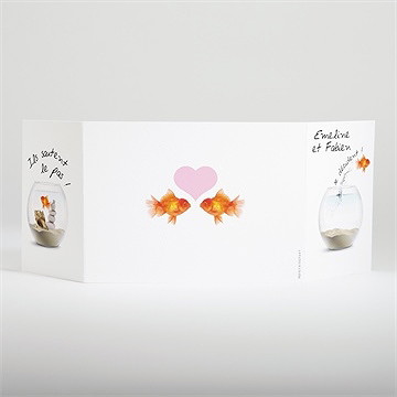 Faire-part mariage comme des poissons dans l'eau - Dos du faire-part