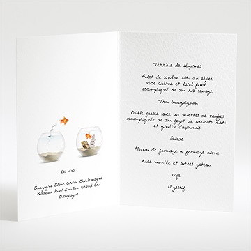 Menu mariage comme des poissons dans l'eau - Intérieur du menu