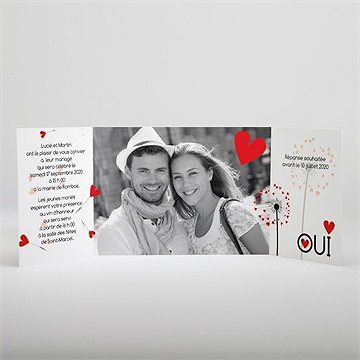 Faire-part mariage un oui en photo - Intérieur du faire-part