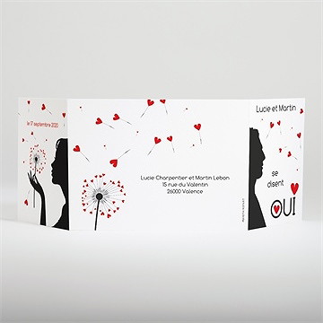 Faire-part mariage un oui en photo - Dos du faire-part