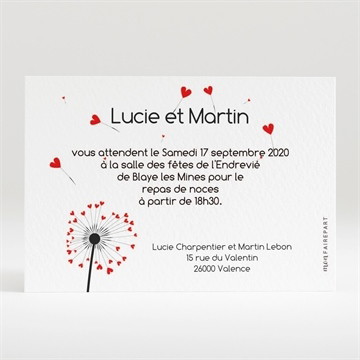 Carton d'invitation mariage un oui en photo plié