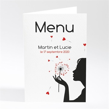 Menu mariage un oui en photo plié
