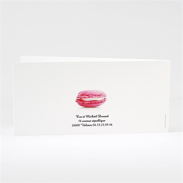 Faire-part mariage jolis macarons - Dos du faire-part