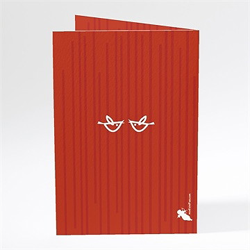 Menu mariage rouge et romantique - Dos du menu