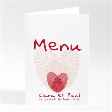Menu mariage empreintes rouges