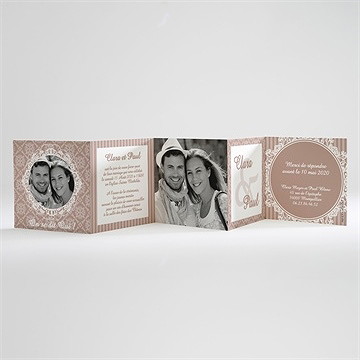 Faire-part mariage le médaillon des amoureux - Intérieur du faire-part