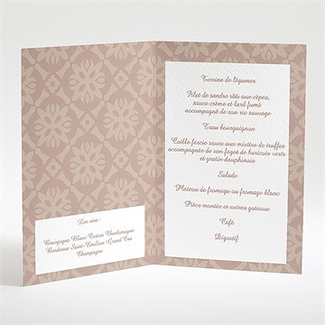 Menu mariage le médaillon des amoureux - Intérieur du menu