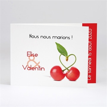Faire-part mariage jolie cerise