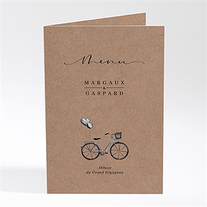 Menu mariage vélo vintage