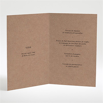 Menu mariage vélo vintage - Intérieur du menu