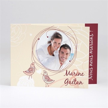 Faire-part mariage original beige photo