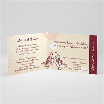 Faire-part mariage original beige photo - Intérieur du faire-part