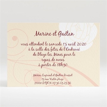 Carton d'invitation mariage original beige photo