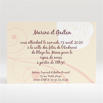 Carton d'invitation mariage original beige photo