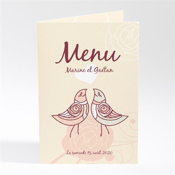 Menu mariage original beige photo