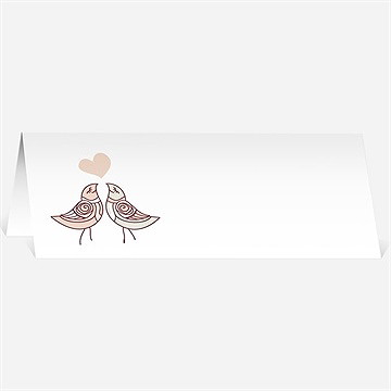 Marque-place mariage original beige photo