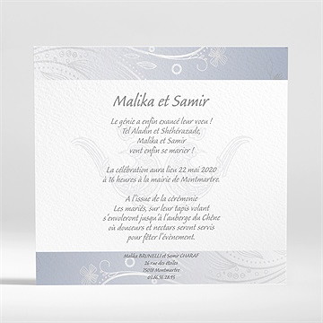 Faire-part mariage mariage authentique - Verso du faire-part