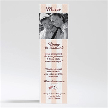 Remerciement mariage rayures blanches et beiges