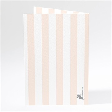 Menu mariage rayures blanches et beiges - Dos du menu