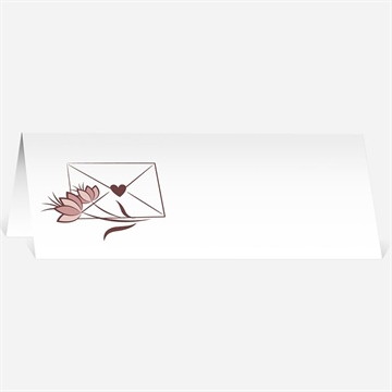 Marque-place mariage rayures blanches et beiges